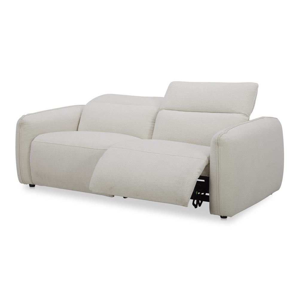 Boho Aesthetic Eli | Large 2 Seater Power Recliner Sofa Warm White | Biophilic Design Airbnb Decor Furniture 
