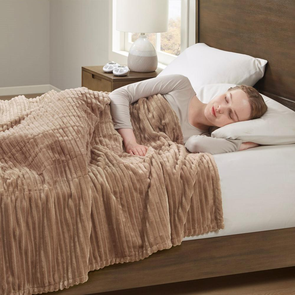 Boho Aesthetic Heated Blanket | Biophilic Design Airbnb Decor Furniture 