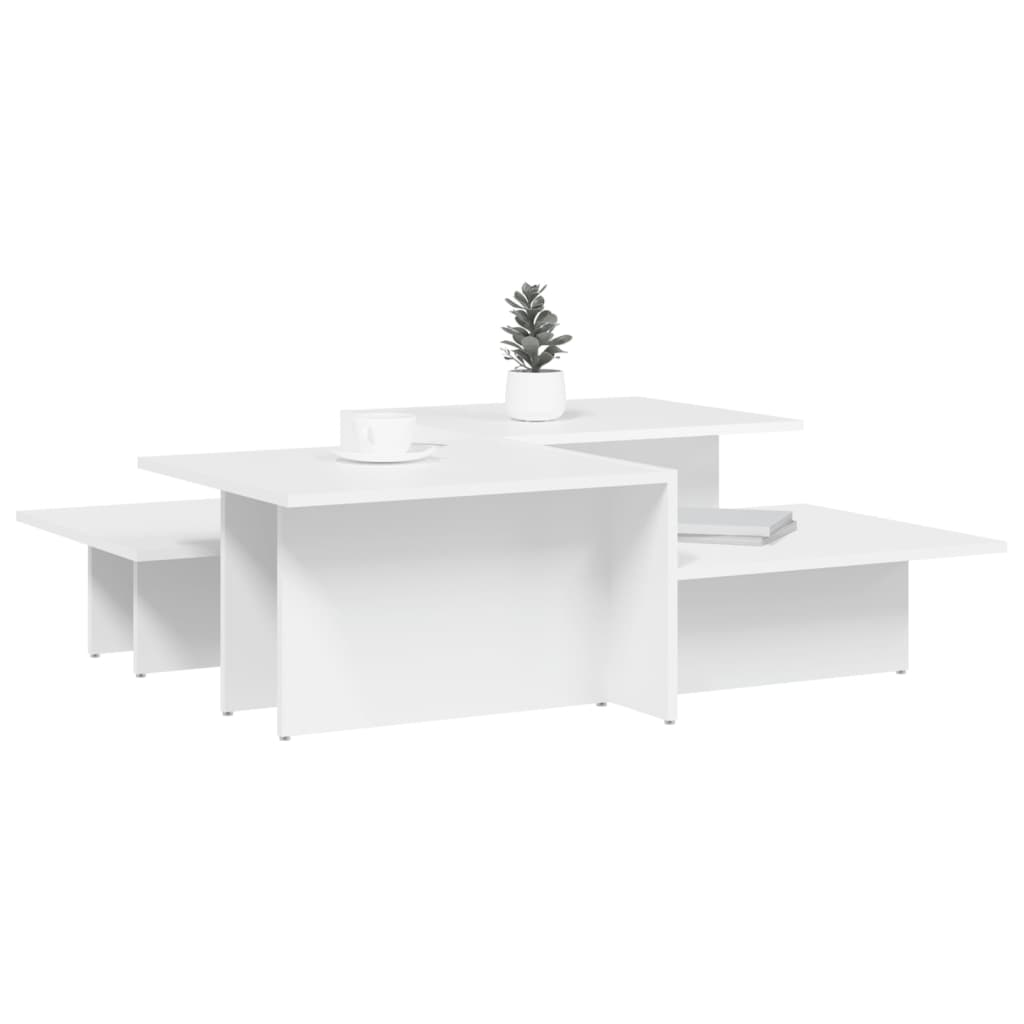 Boho Aesthetic vidaXL Coffee Tables 2 pcs White Engineered Wood | Biophilic Design Airbnb Decor Furniture 