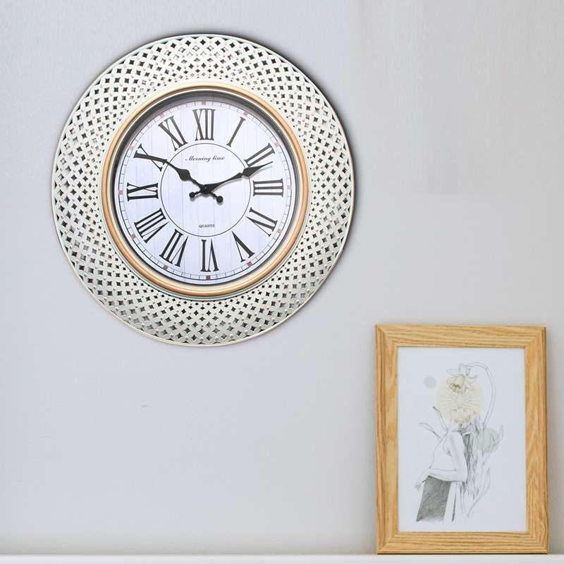 Boho Aesthetic Retro Roman Numerals Round Battery Wall Clock ~ 5156 | Biophilic Design Airbnb Decor Furniture 