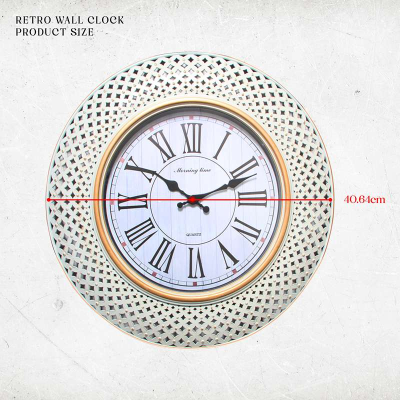 Boho Aesthetic Retro Roman Numerals Round Battery Wall Clock ~ 5156 | Biophilic Design Airbnb Decor Furniture 