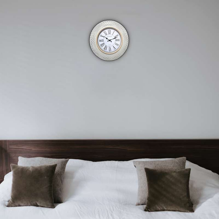 Boho Aesthetic Retro Roman Numerals Round Battery Wall Clock ~ 5156 | Biophilic Design Airbnb Decor Furniture 