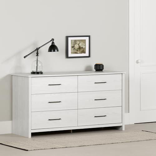 Boho Aesthetic Fernley Double Dresser, White Pine | Biophilic Design Airbnb Decor Furniture 