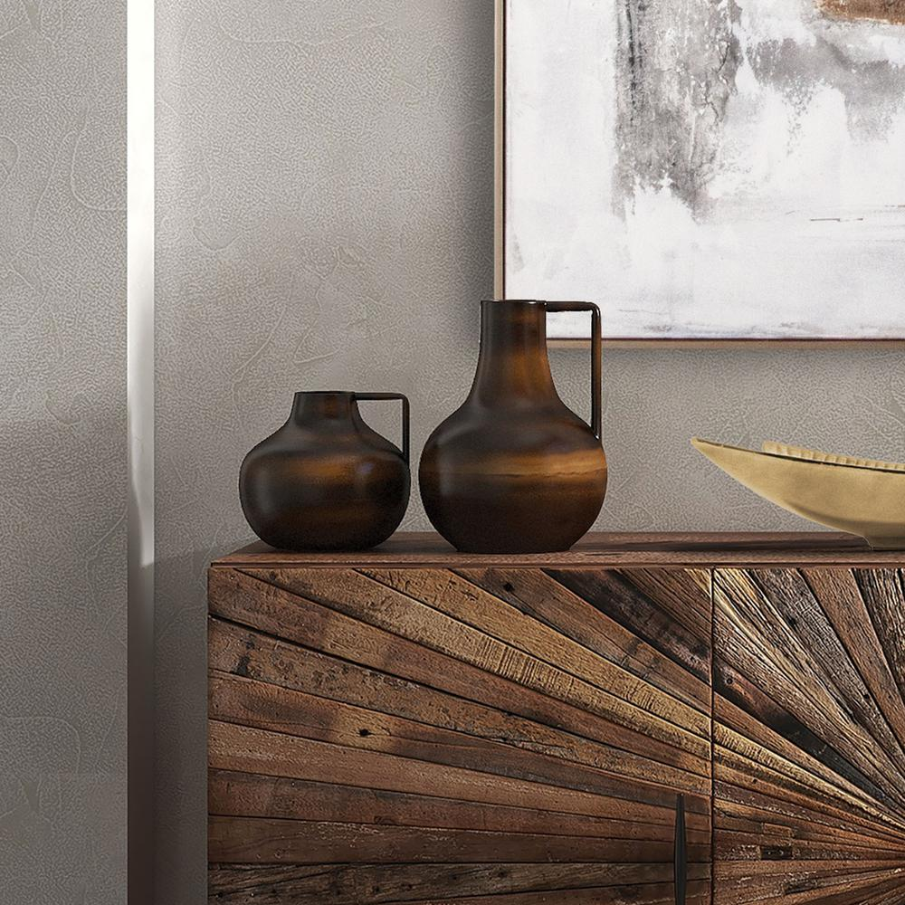 Boho Aesthetic Norris 7" Bronze Metal Table Vase | Biophilic Design Airbnb Decor Furniture 