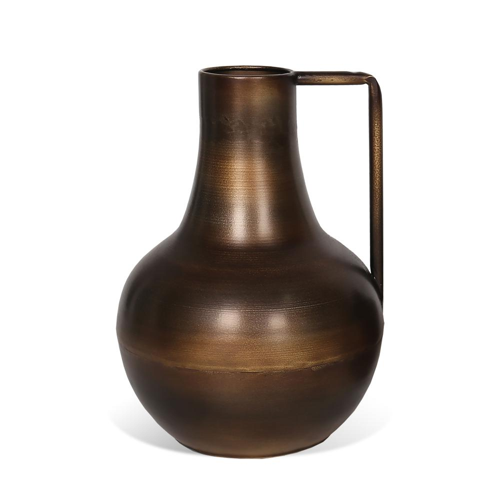 Boho Aesthetic Wallace 11" Bronze Metal Table Vase | Biophilic Design Airbnb Decor Furniture 