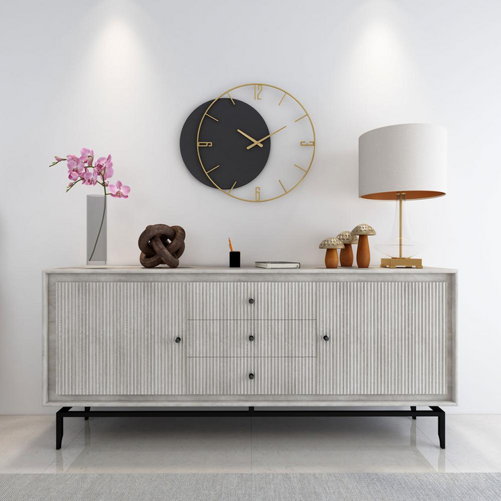 Boho Aesthetic Modern Minimalist Metal Wall Clock | Biophilic Design Airbnb Decor Furniture 