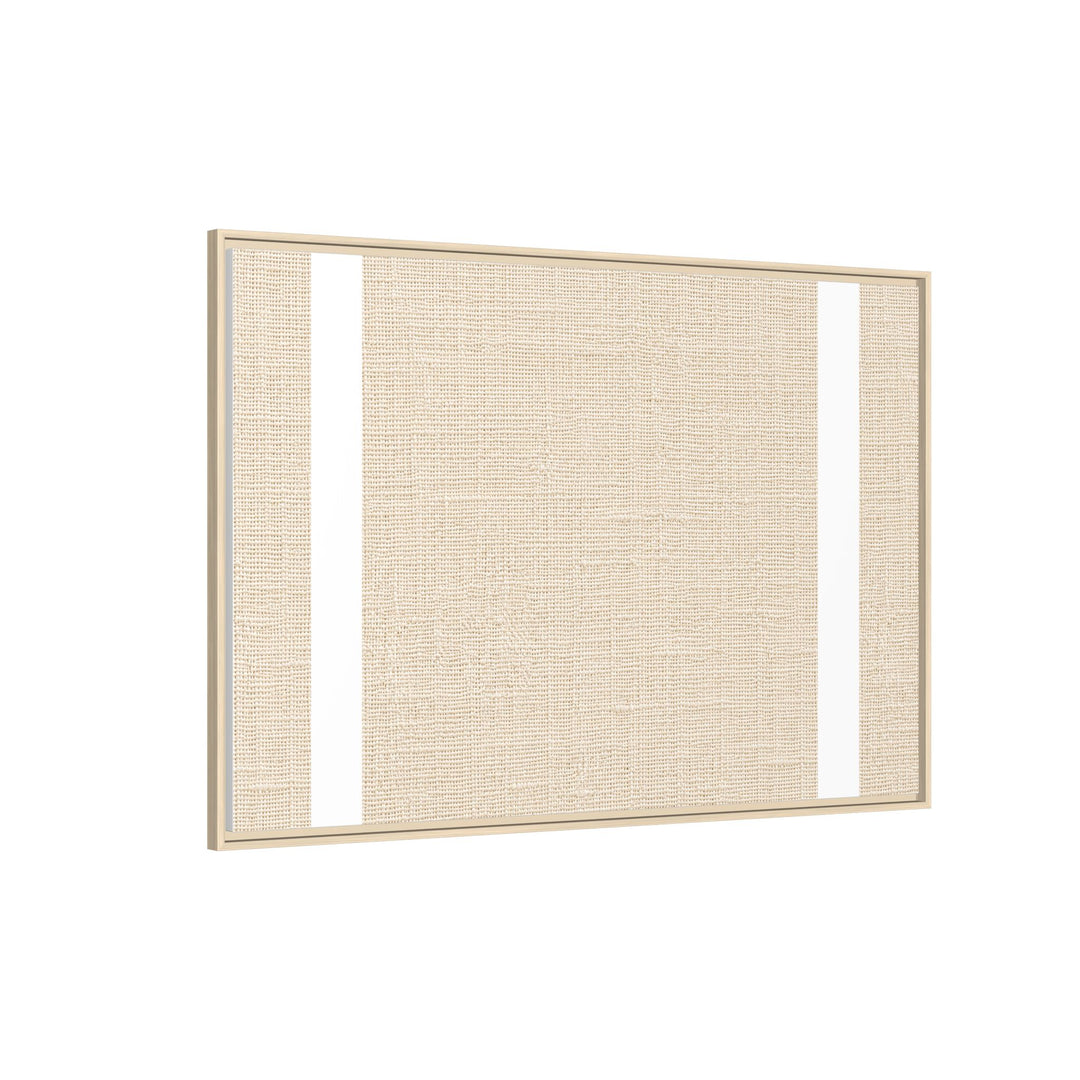 Woven Art Sage &amp; Cream Framed Canvas Wall Art