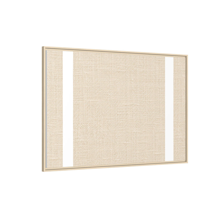 Woven Art Sage &amp; Cream Framed Canvas Wall Art