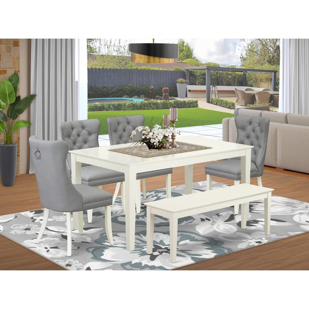 Boho Aesthetic 6 Piece Dining Room Table Set | Biophilic Design Airbnb Decor Furniture 