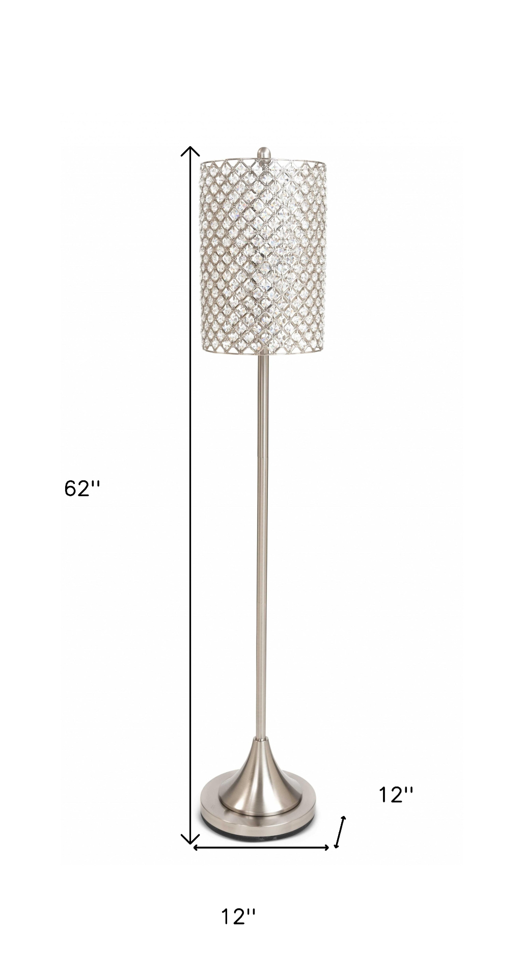 Boho Aesthetic "62"" Drum Shade Crystal Bead Metal Floor Lamp" | Biophilic Design Airbnb Decor Furniture 