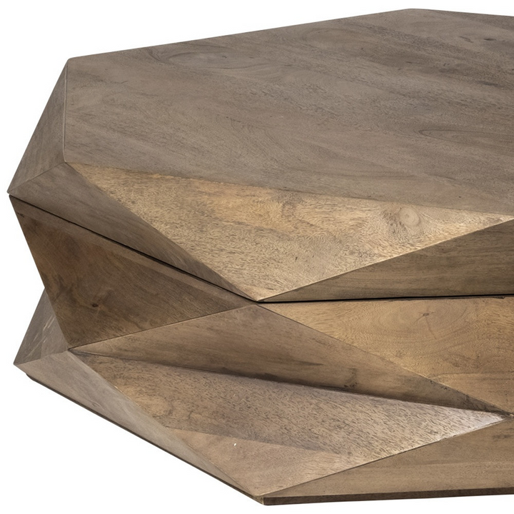 Boho Aesthetic Brown Bronze Modern Minimalist Hexagon Coffee Table" | Biophilic Design Airbnb Decor Furniture 