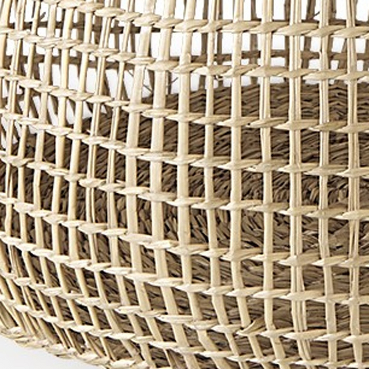 Boho Aesthetic Biophilic Design Set Of Two Wicker Storage Baskets With Long Handles | Biophilic Design Airbnb Decor Furniture 