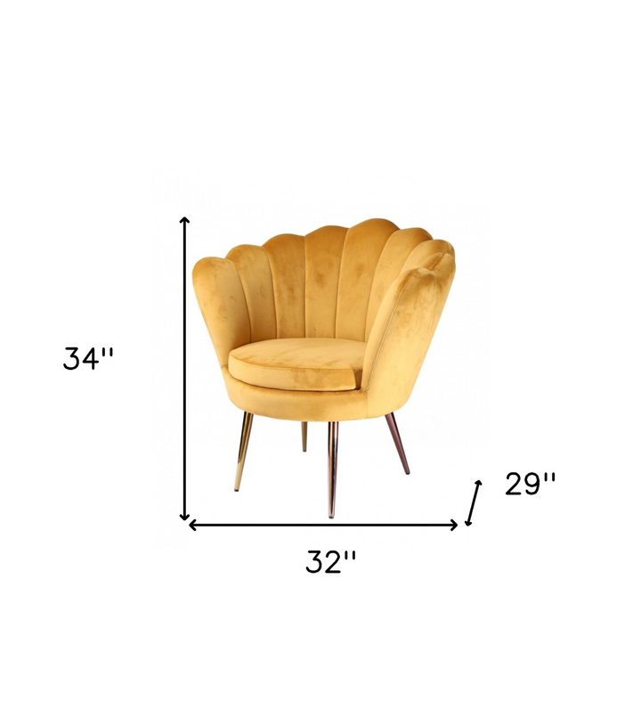 Boho Aesthetic Luxury Mid Century Modern Golden Seashell Accent Chair | Biophilic Design Airbnb Decor Furniture 