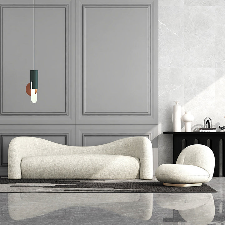 Cielo | Large Modern Mediterranean Lamb Wool Luxury Sofa - Mediterranean Tuscan Contemporary Home Decor Furniture