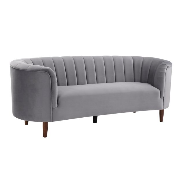 Boho Aesthetic Millephri Sofa , Gray Velvet (LV00166) | Biophilic Design Airbnb Decor Furniture 