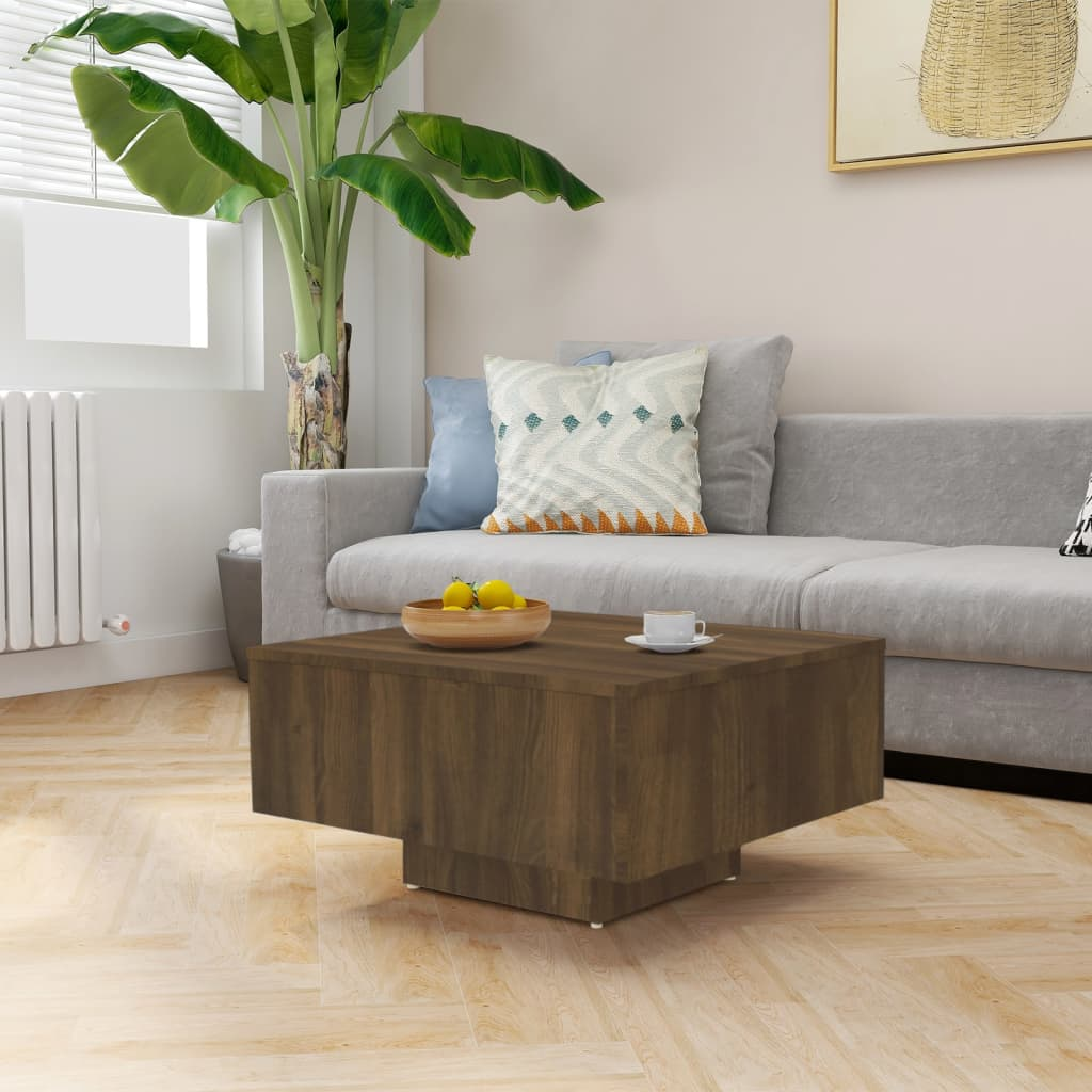 Boho Aesthetic Wood Coffee Table Brown Oak | Biophilic Design Airbnb Decor Furniture 