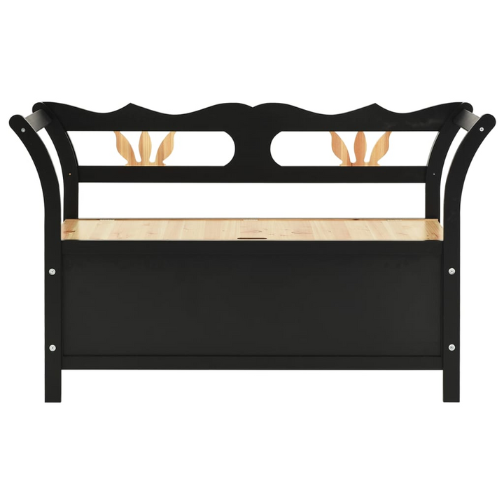 Boho Aesthetic Bench Black 42.1"x17.7"x29.7" Solid Wood Fir | Biophilic Design Airbnb Decor Furniture 