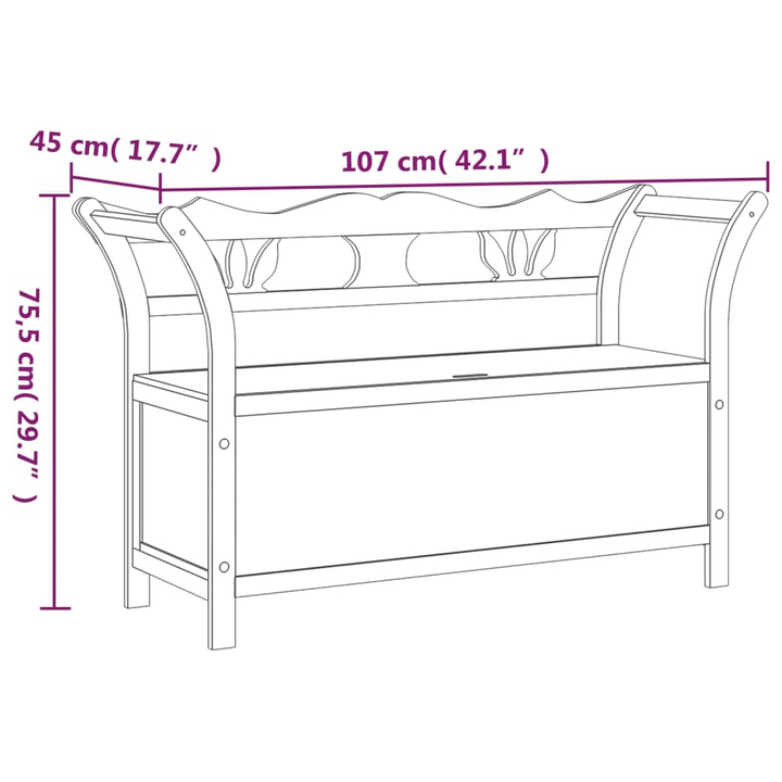 Boho Aesthetic Bench Gray 42.1"x17.7"x29.7" Solid Wood Fir | Biophilic Design Airbnb Decor Furniture 