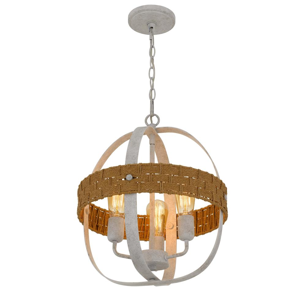 Boho Aesthetic 60W X 3 Barton Metal Chandelier With Rattan Design | Biophilic Design Airbnb Decor Furniture 