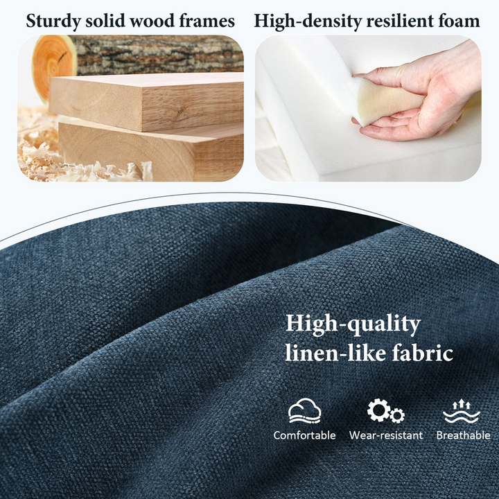 U-shaped Freely Transformable Modular Corner Sofa with Two Ottomans - Mediterranean Italian Contemporary Home Decor Furniture