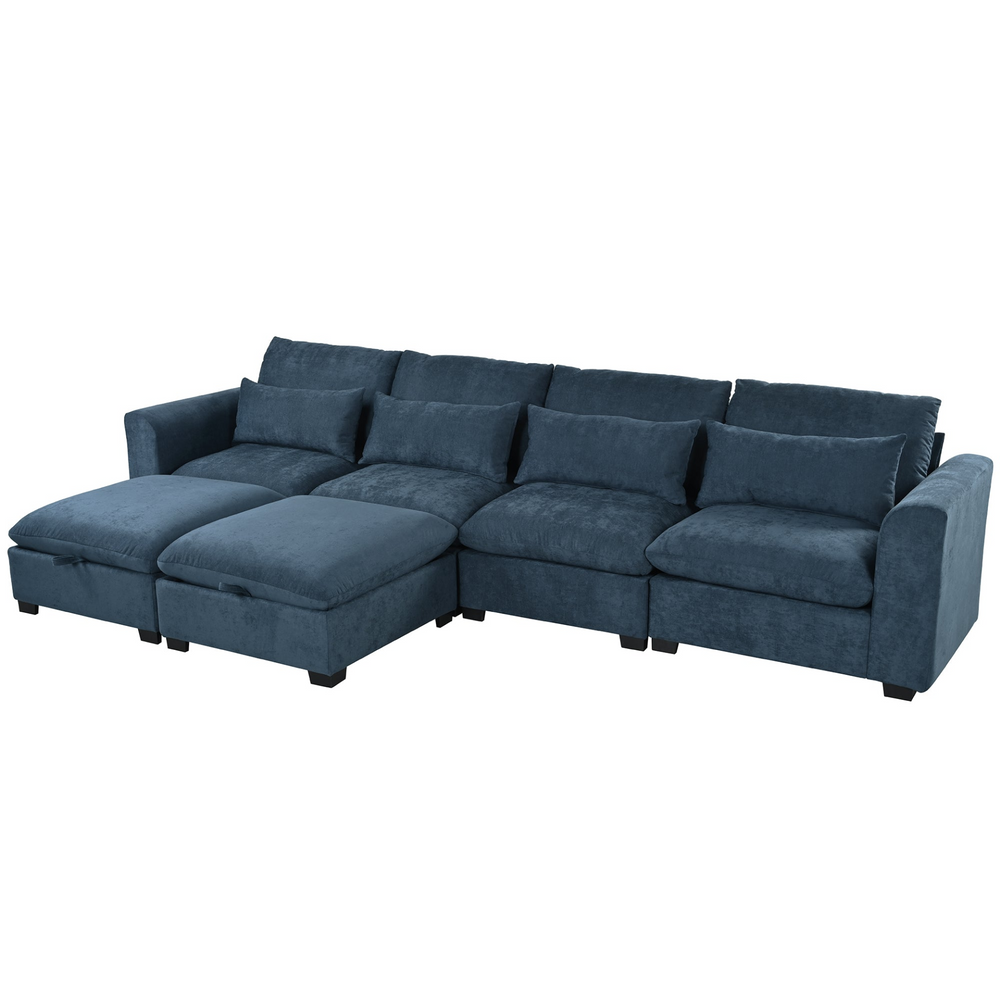 Buy farmhouse furniture Bluebell Cottage • Blue U-shaped American Farmhouse Style Sofa Couch Sectional Daybed - Modern Cottage Farmhouse Furniture