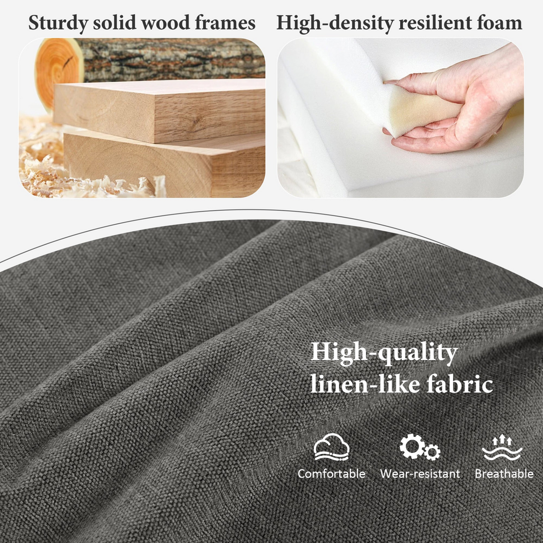 U-shaped Freely Transformable Modular Corner Sofa with Two Ottomans - Mediterranean Italian Contemporary Home Decor Furniture