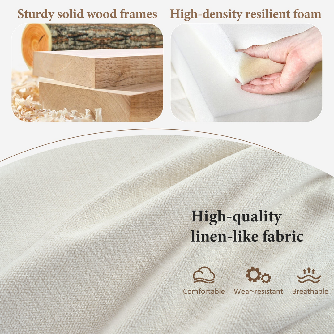 U-shaped Freely Transformable Modular Corner Sofa with Two Ottomans - Mediterranean Italian Contemporary Home Decor Furniture