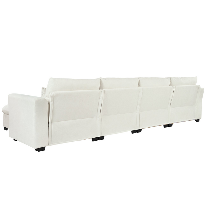 U-shaped Freely Transformable Modular Corner Sofa with Two Ottomans - Mediterranean Italian Contemporary Home Decor Furniture