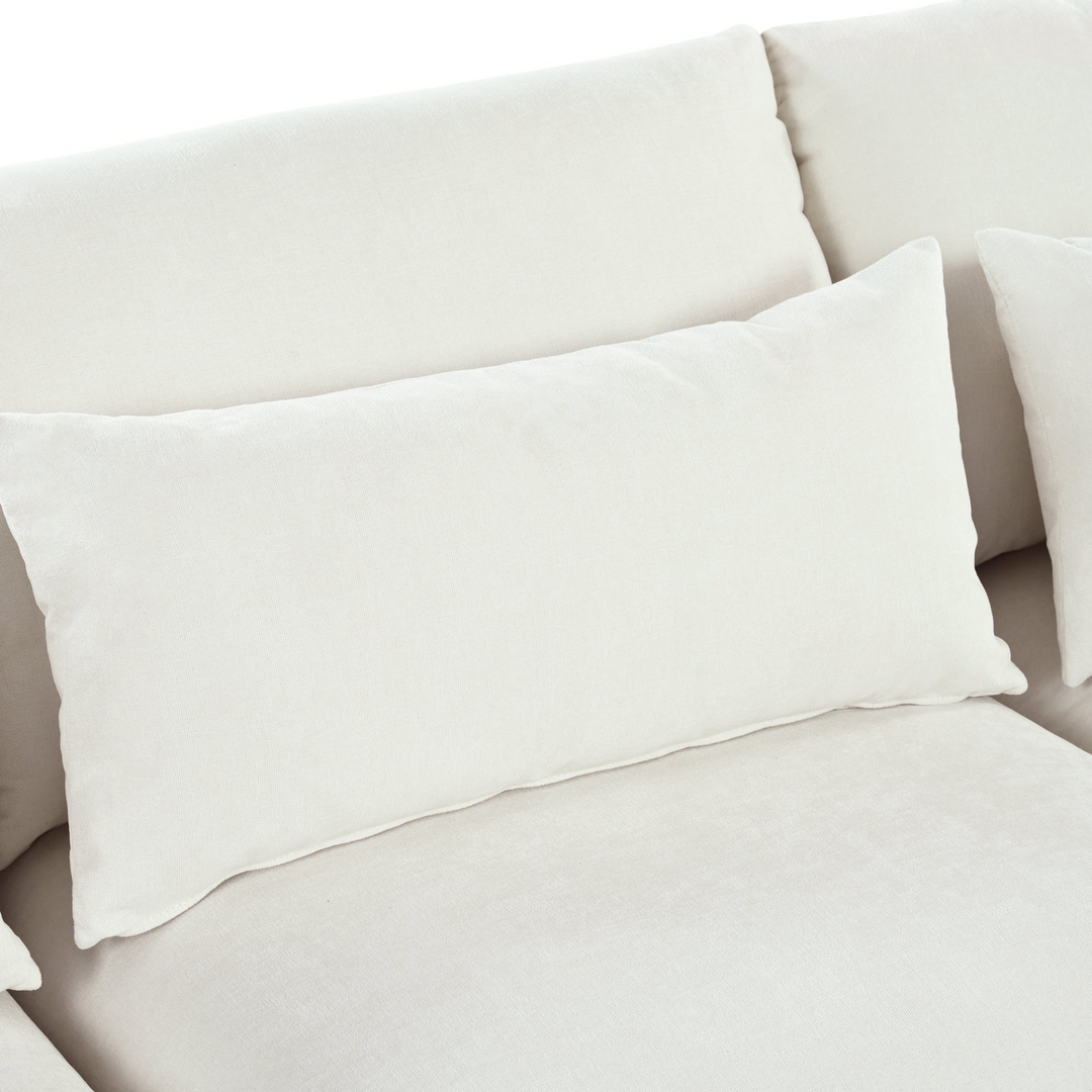 U-shaped Freely Transformable Modular Corner Sofa with Two Ottomans - Mediterranean Italian Contemporary Home Decor Furniture