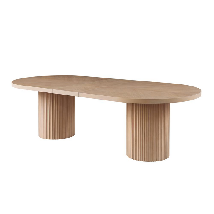 Boho Aesthetic Cato Light Oak Oval Dining Table | Biophilic Design Airbnb Decor Furniture 