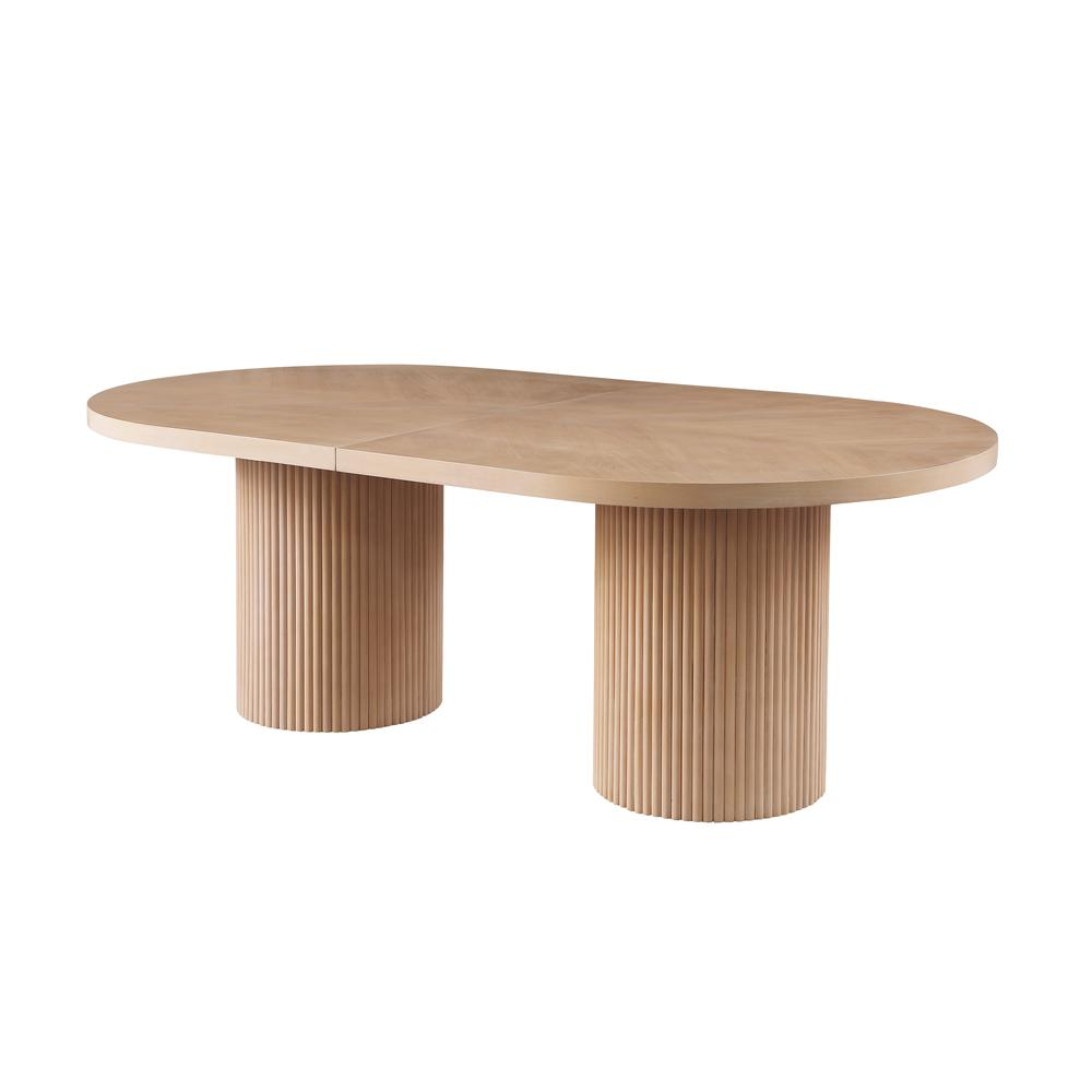 Boho Aesthetic Cato Light Oak Oval Dining Table | Biophilic Design Airbnb Decor Furniture 