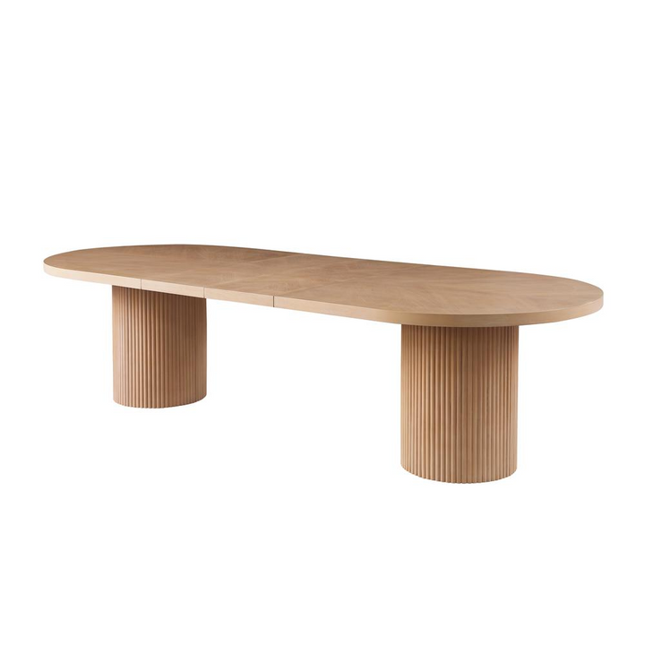 Boho Aesthetic Cato Light Oak Oval Dining Table | Biophilic Design Airbnb Decor Furniture 