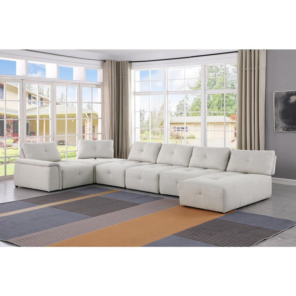 Boho Aesthetic Large Modular Modern 7-Piece Sectional Set | Biophilic Design Airbnb Decor Furniture 