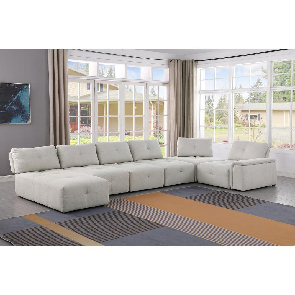 Boho Aesthetic Large Modular Modern 7-Piece Sectional Set | Biophilic Design Airbnb Decor Furniture 