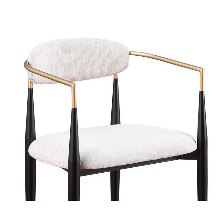 Boho Aesthetic Gottfrid Beige Linen Dining Chairs, Set of 2 | Biophilic Design Airbnb Decor Furniture 
