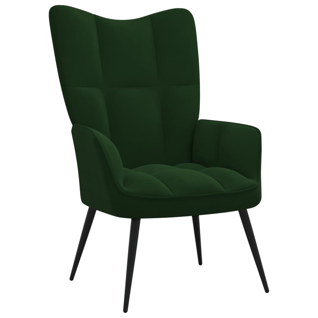 Boho Aesthetic Relaxing Chair Dark Green Velvet | Biophilic Design Airbnb Decor Furniture 