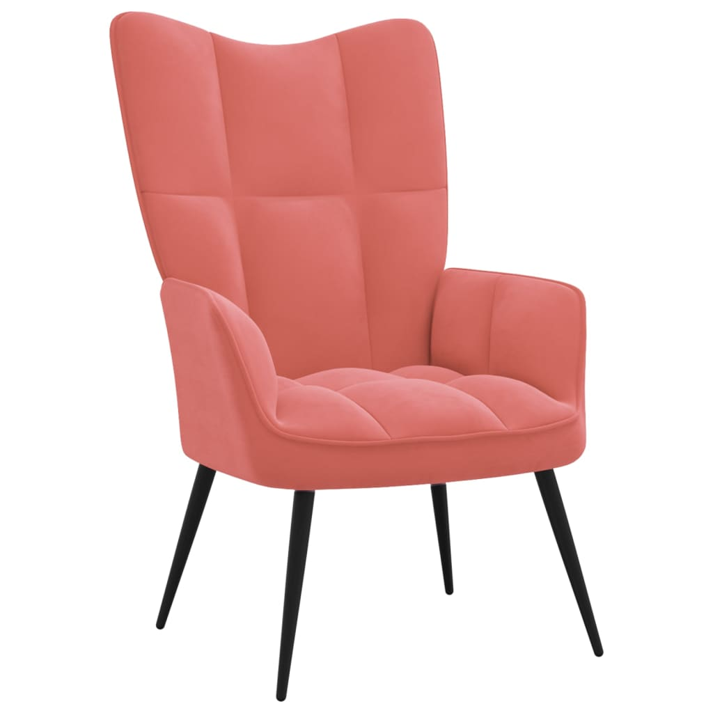 Boho Aesthetic Relaxing Chair Pink Velvet | Biophilic Design Airbnb Decor Furniture 