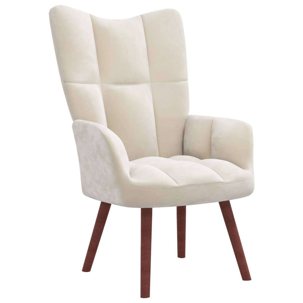 Boho Aesthetic Relaxing Chair Cream White Velvet | Biophilic Design Airbnb Decor Furniture 