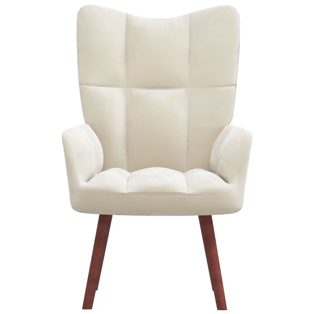 Boho Aesthetic Relaxing Chair Cream White Velvet | Biophilic Design Airbnb Decor Furniture 