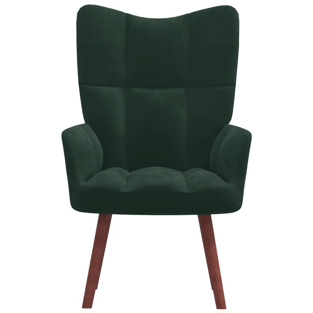 Boho Aesthetic Relaxing Chair Dark Green Velvet | Biophilic Design Airbnb Decor Furniture 