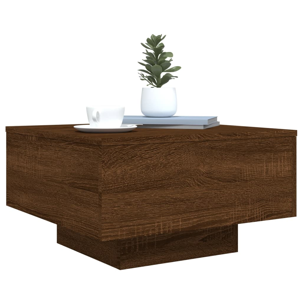 Boho Aesthetic Large Brown Oak Coffee Table | Biophilic Design Airbnb Decor Furniture 