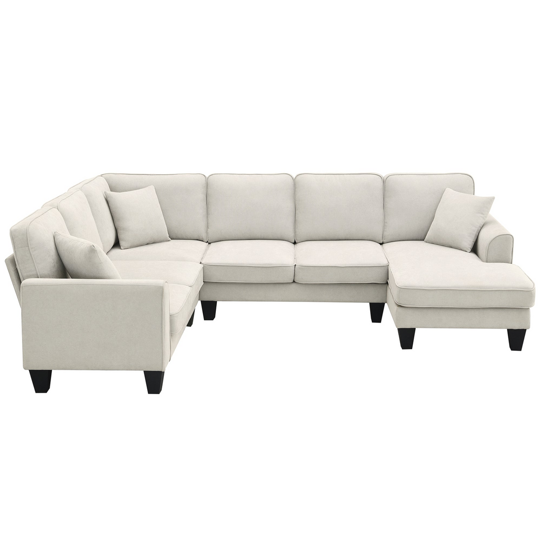 Boho Aesthetic Modern Italian Luxury U Shaped Sectional Sofa | Biophilic Design Airbnb Decor Furniture 