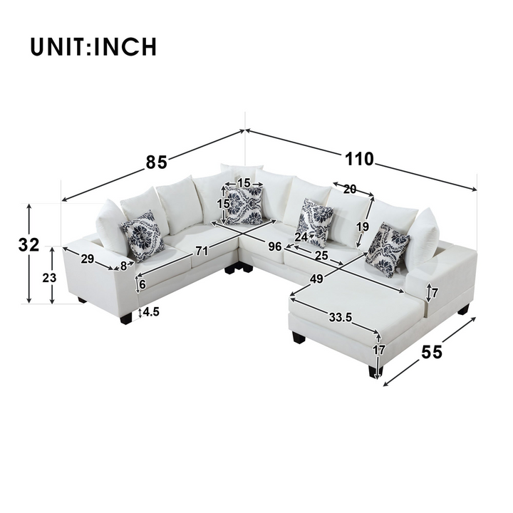 Boho Aesthetic Large White Simple Minimalist Sofa Sectional | Biophilic Design Airbnb Decor Furniture 