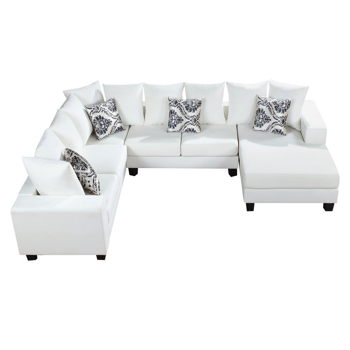 Boho Aesthetic Large White Simple Minimalist Sofa Sectional | Biophilic Design Airbnb Decor Furniture 