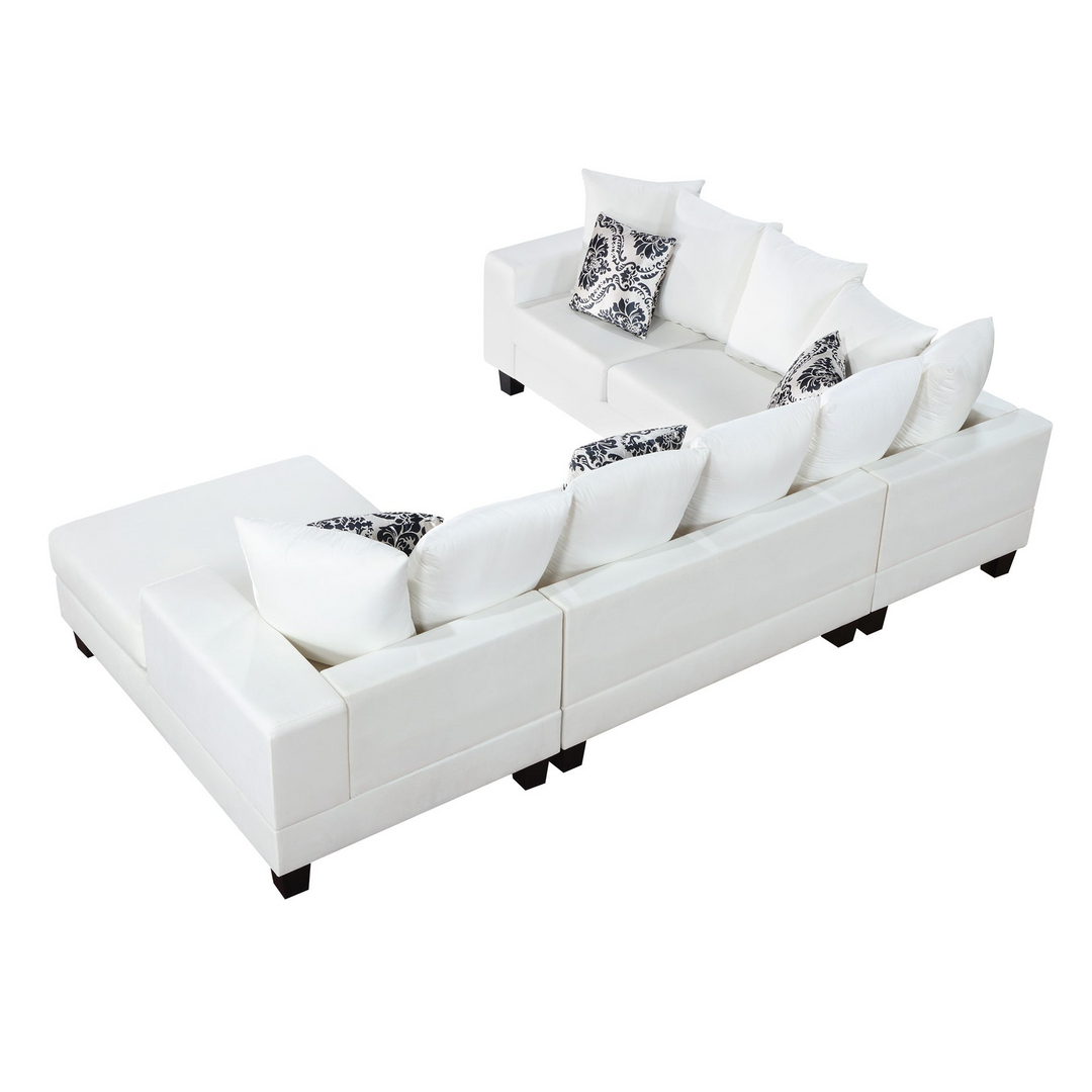 Boho Aesthetic Large White Simple Minimalist Sofa Sectional | Biophilic Design Airbnb Decor Furniture 