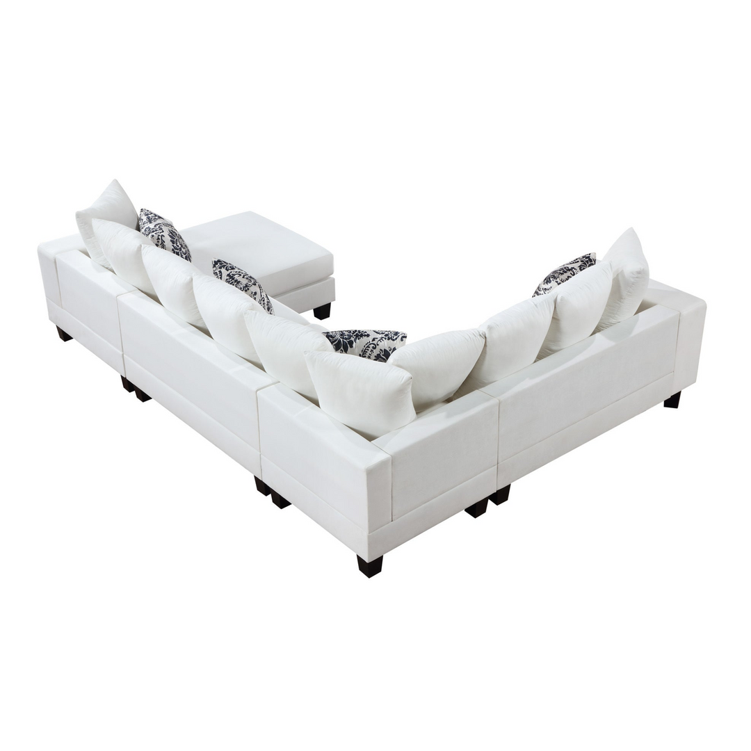 Boho Aesthetic Large White Simple Minimalist Sofa Sectional | Biophilic Design Airbnb Decor Furniture 