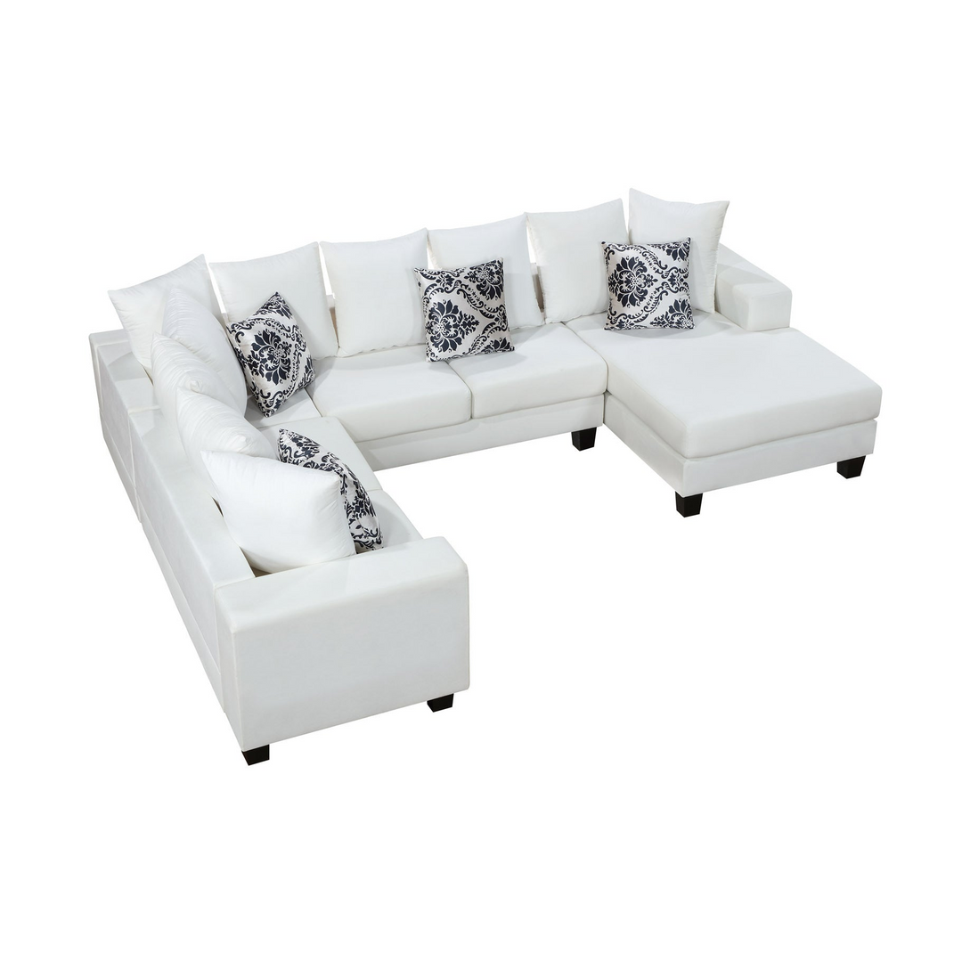 Boho Aesthetic Large White Simple Minimalist Sofa Sectional | Biophilic Design Airbnb Decor Furniture 