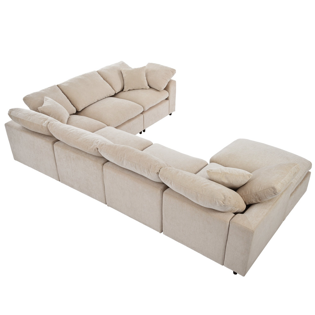 Boho Aesthetic Oversized Modern Luxury Modular Sectional Sofa | Biophilic Design Airbnb Decor Furniture 