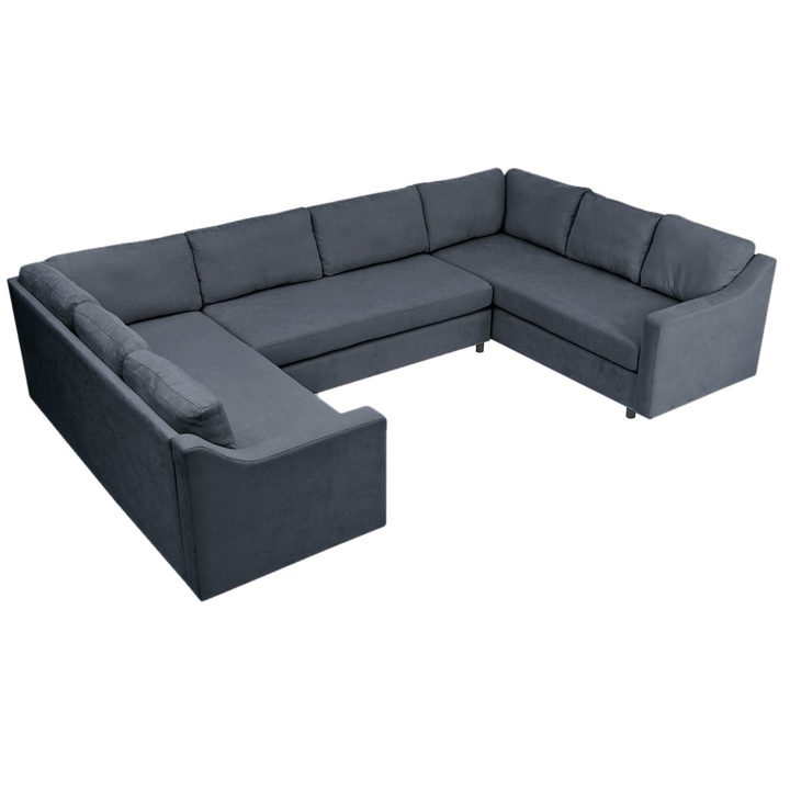 Boho Aesthetic 3 Piece Modern Luxury Upholstered U-Shaped Large Sectional Sofa | Biophilic Design Airbnb Decor Furniture 