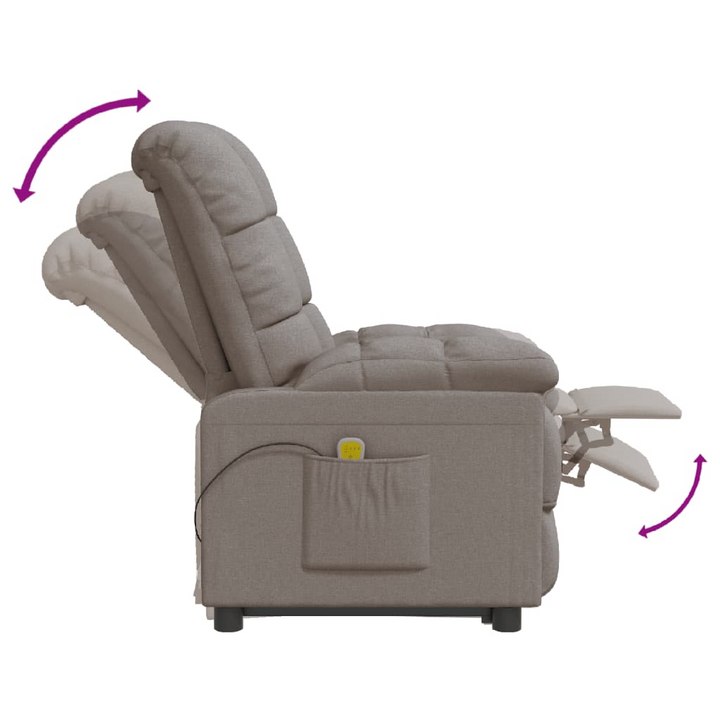 Boho Aesthetic Massage Chair Taupe Fabric | Biophilic Design Airbnb Decor Furniture 